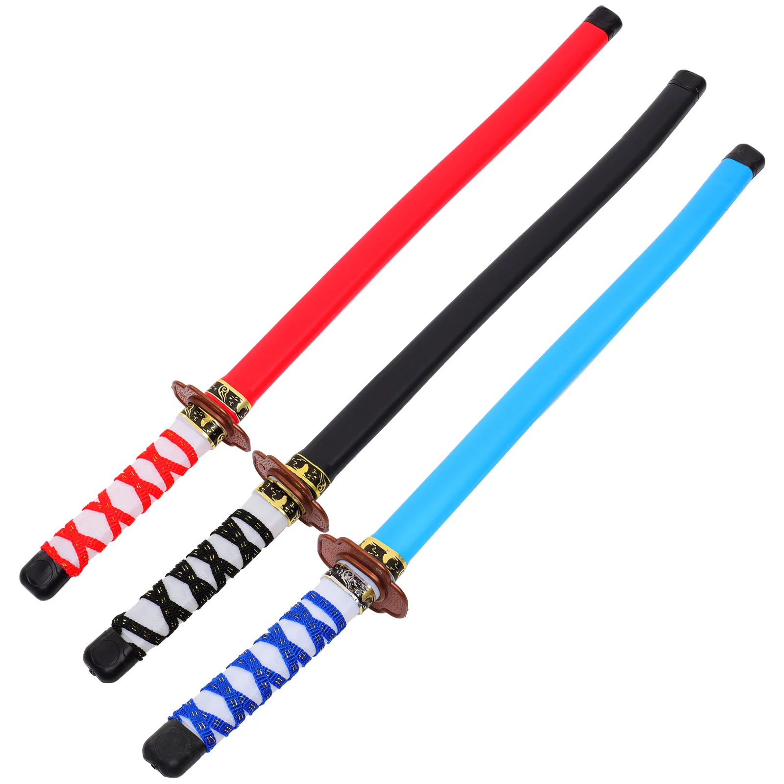 

Jojofuny Kids Toys Kids Toys 3Pcs Japanese Swords Toy Plastic Kids Samurai Childrens Toy Props Dress Up Cosplay Party