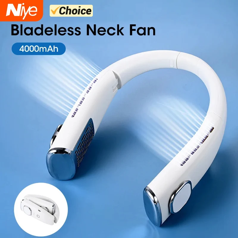 

Portable Neck Fan Rechargeable Personal Fan 3 Speeds Adjustable Hands Free Bladeless Fan for Women Men Home Office Travel Sports