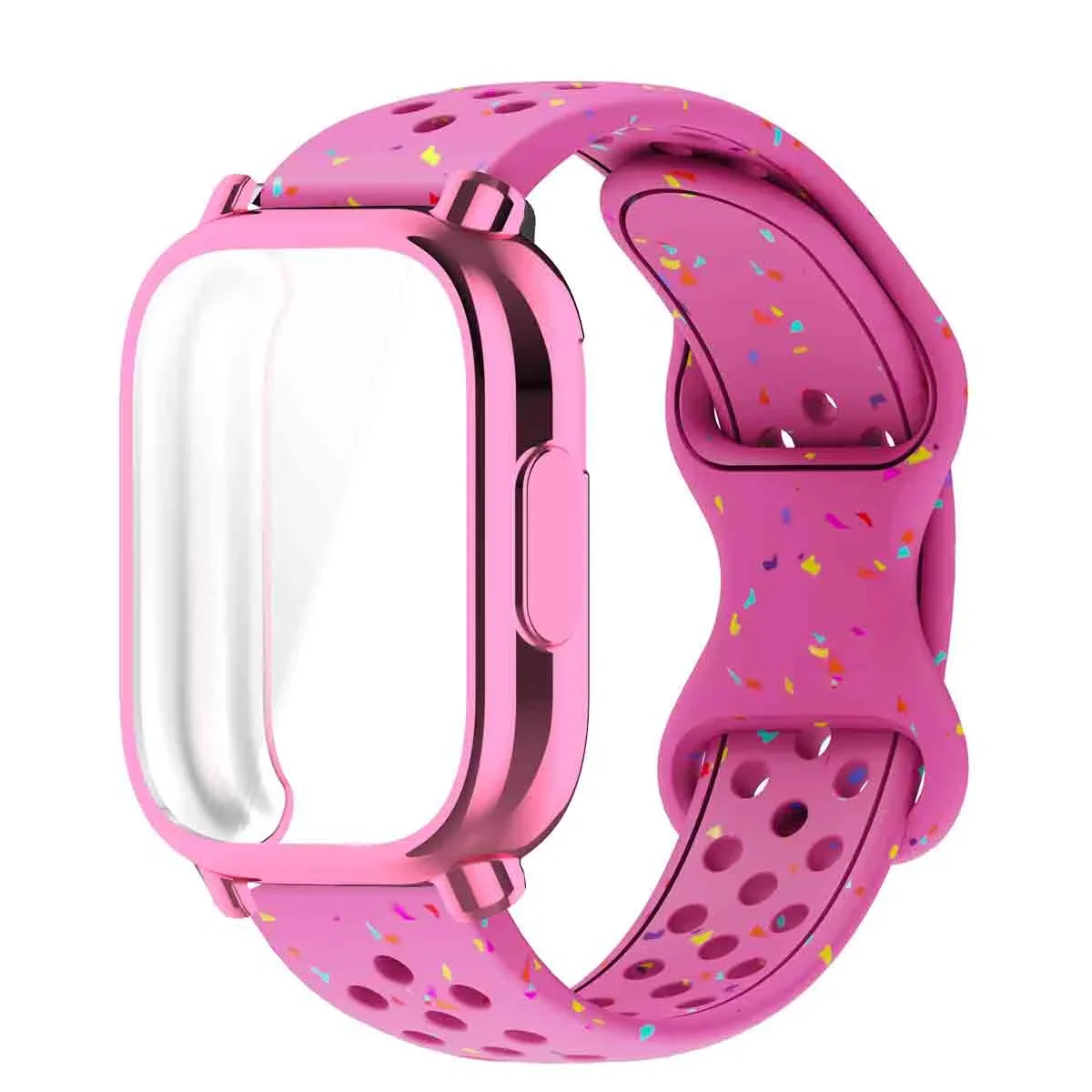 Enhanced Silicone Strap and TPU Protector Case for Full-Screen Coverage - Breathable Sports Band Design