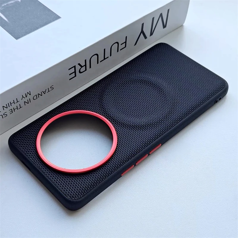 Magnetic Nylon Woven Matte Leather Shockproof Bumper Case