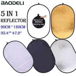 90x120cm 5 in 1 Portable Collapsible Light Oval Photography Reflector for Studio Multi Photo Outdoor studio reflector