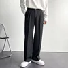 Men's Luxury Draped Baggy Suit Pants Casual Button-down Solid Color Straight Premium Elegant Dress Pants 2024 New 3