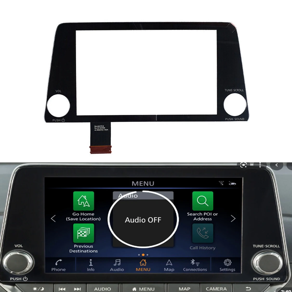 Digitador da Tela de Toque para Nissan Sentra B18 2023-presente Tela Sensível ao Toque de Navegação Gps 2591a6lb5d Novo