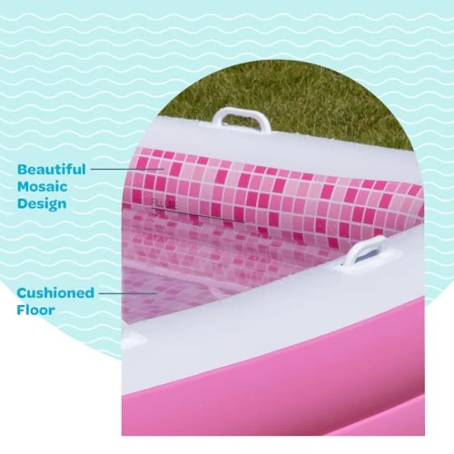 Inflatable pool with padded floor