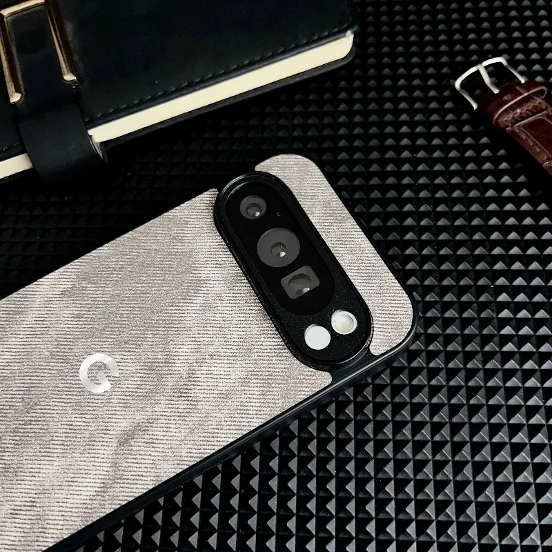 Vintage Denim Texture Magnetic Leather Case with Wireless Charging Compatibility