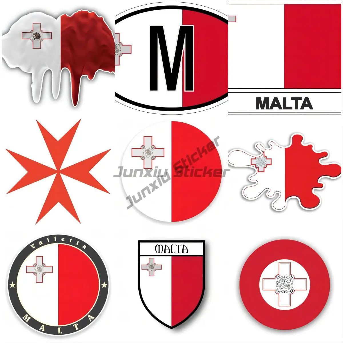 Maltese Cross STICKER waterproof   MALTA JDM Race Car 4x4 Bumper Window Phone Trunk Guitar Cover scratches Exterior Decor