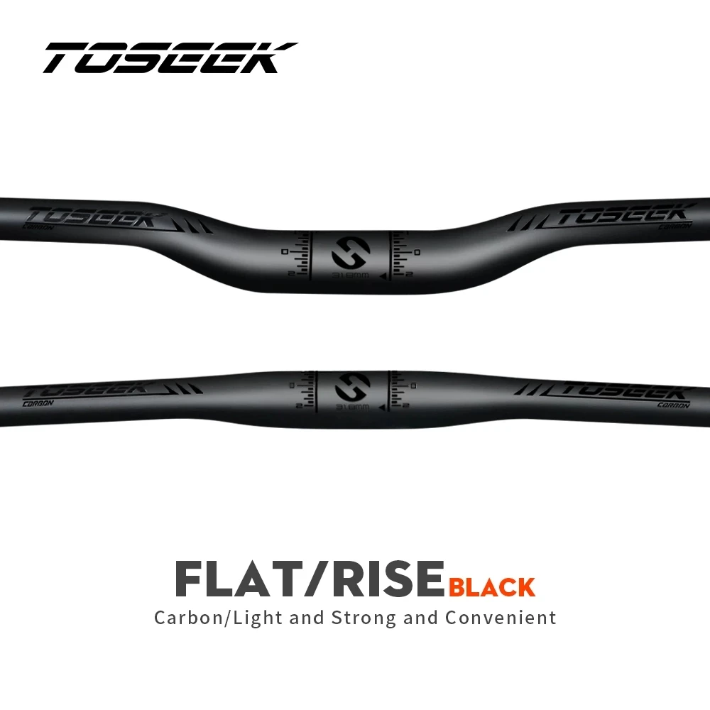 TOSEEK Bike MTB Handlebars 31.8mm Black Matte Carbon Fiber Handlebar Width 580/600/620/640/660/680/700/720/740/760mm bicycle handlebar
