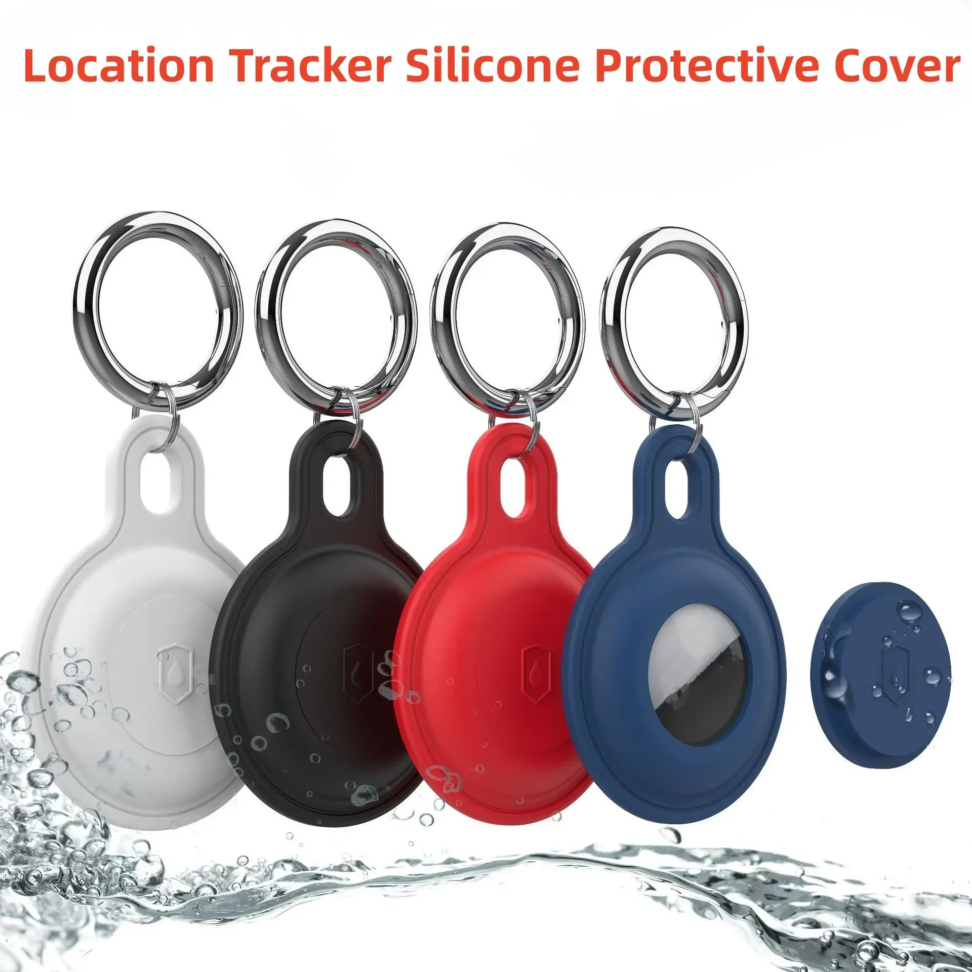 Silicon Keychain for Apple Airtags Case Protective Cover 360&deg; Waterproof Airtag Holder Tracker Accessories AirTag Case Key Ring airtag case