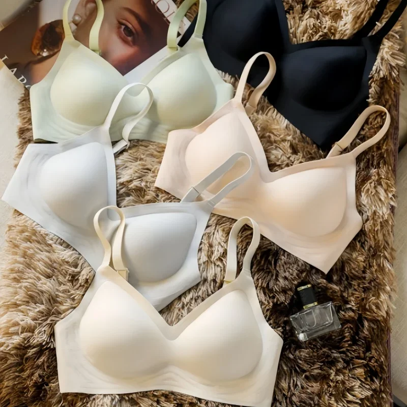2Pcs/Set Seamless Bras For Women Sexy Lingerie Padded Non-wire Brassiere Adjust shoulder Strap Underwear Comfort Intimates 3