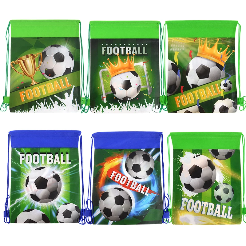 Football Backpack Soccer Ball Drawstring Gift Storage Bags Kids Sports Theme Party Favors for Guests Happy Birthday Party Supply