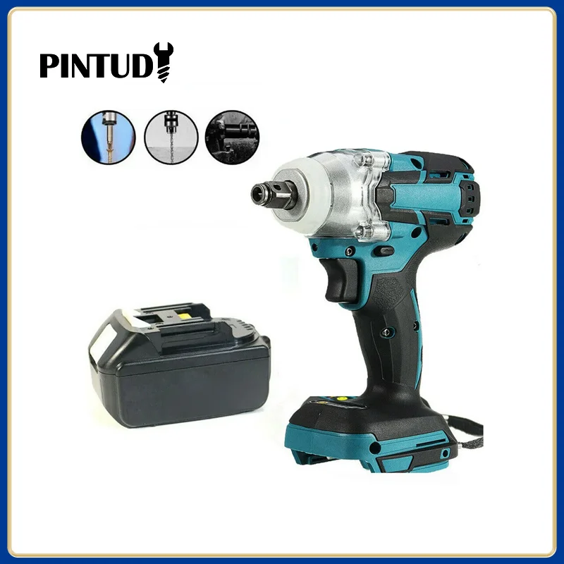 Гайковерт ударный бесщеточный, 1/2 нм, 18 в, с аккумулятором