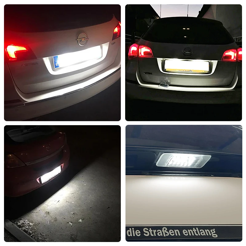 2x KENNZEICHENLEUCHTE NUMMERNSCHILDBELEUCHTUNG passend für OPEL ASTRA J ZAFIRA C