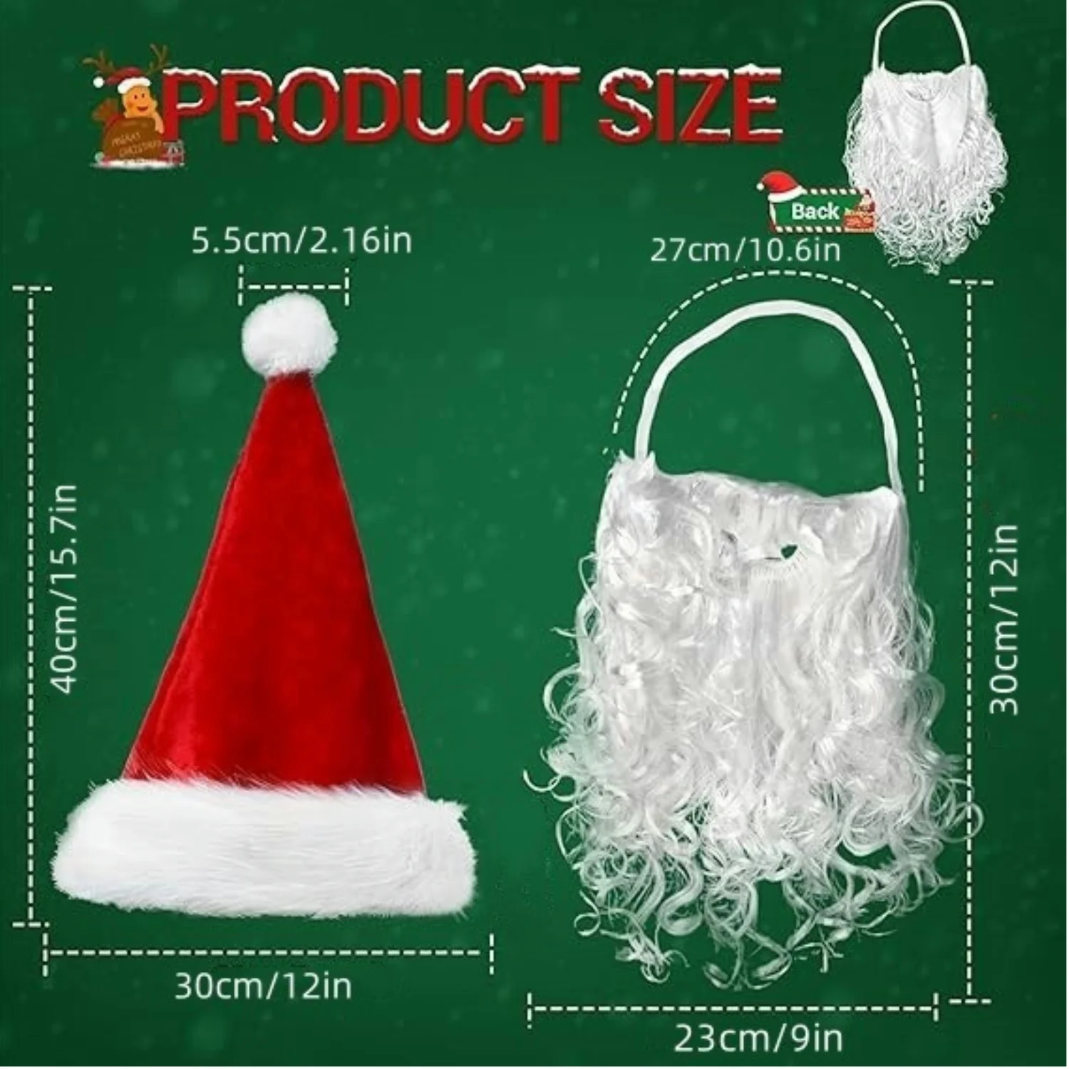 Christmas Beanie Hat Santa Hats and Beard For Adults Christmas Costume Decorations Xmas Hats Santa Beard Mask Face Cover For Men Women