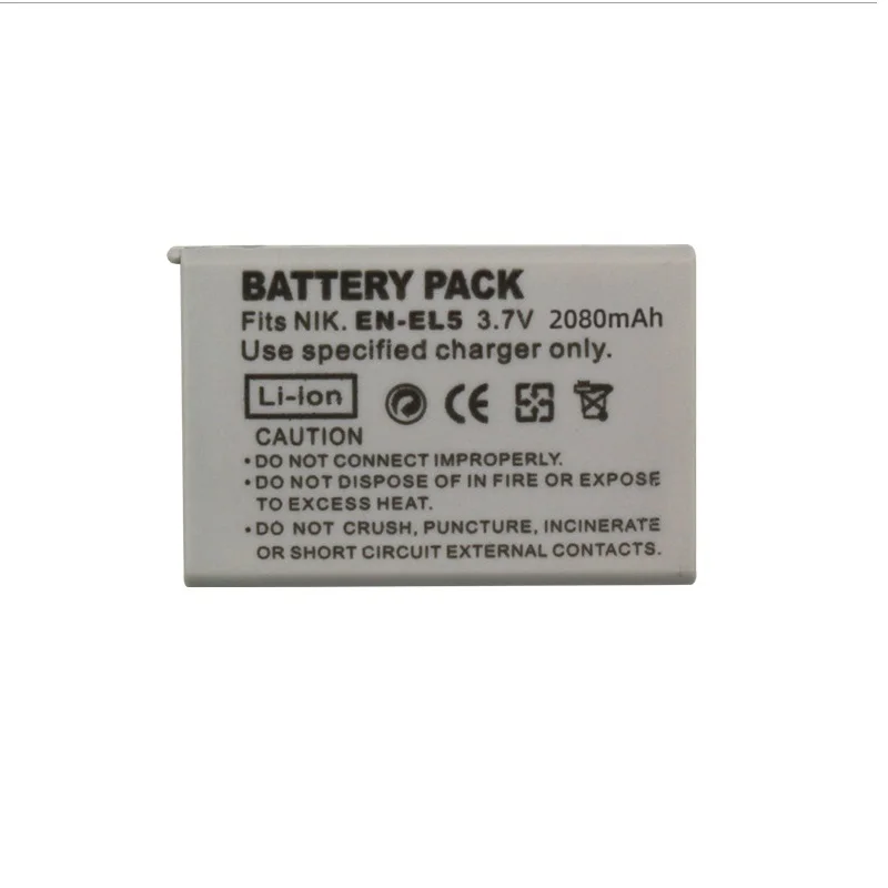 Bateria e Carregador Duplo para Nikon Coolpix Enel5 En-el5 2080mah P530 P520 P510 P100 P500 P5000 P5100 P6000 3700 4200 - Image 2