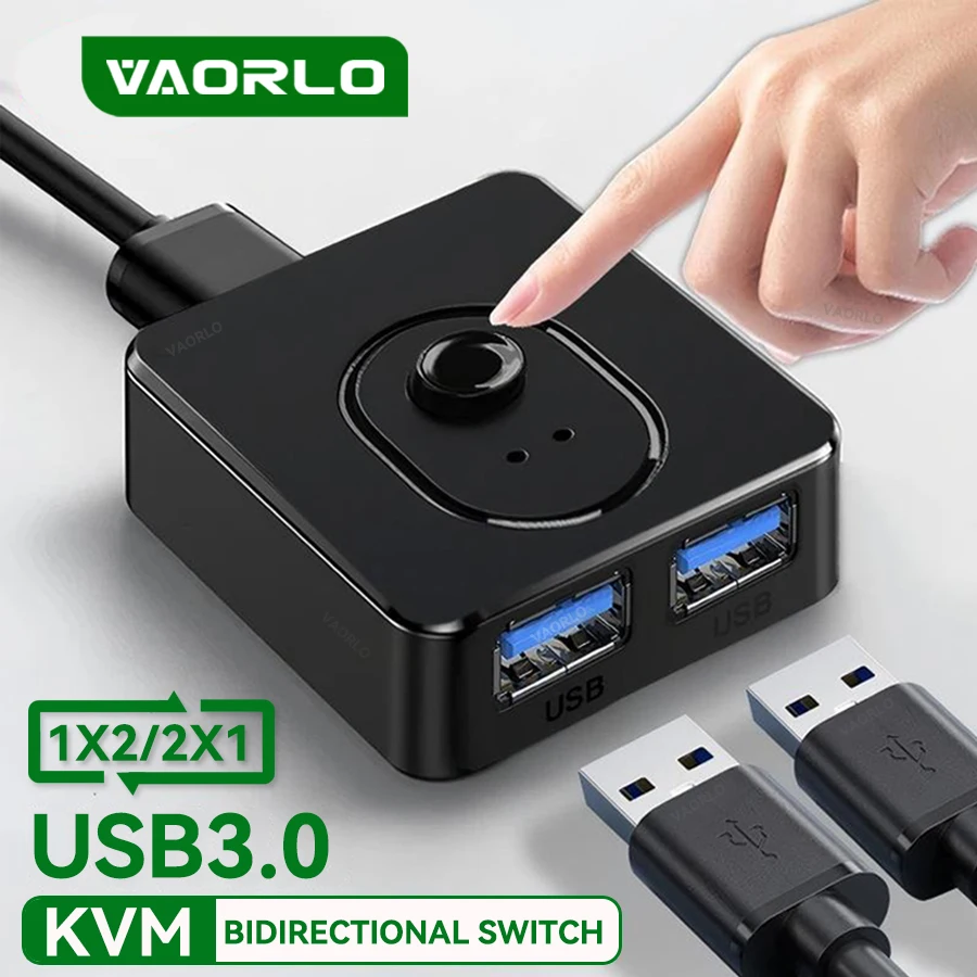Universal USB 3.0 KVM Switch with Bidirectional Hub and Extender