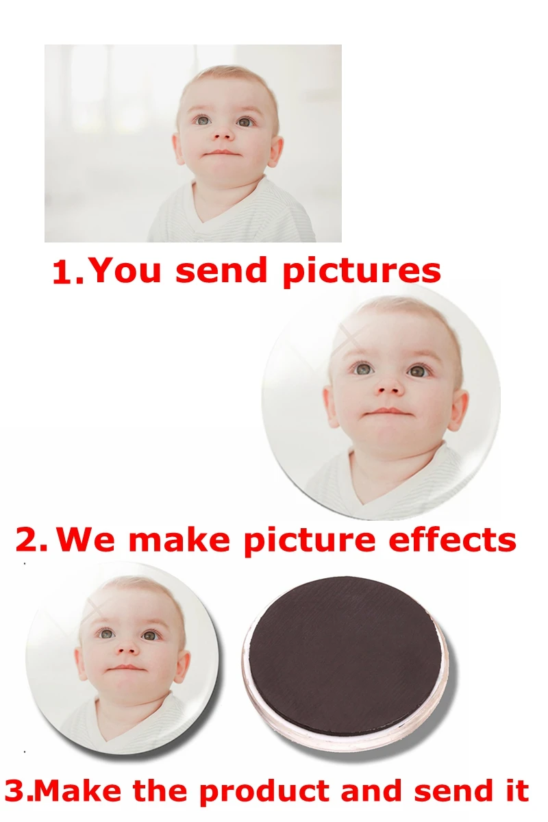 Description Picture 3 of itemCustom Photo Fridge Magnet Glass Dome Stickers Personalize Home Decor Souvenirs Gift