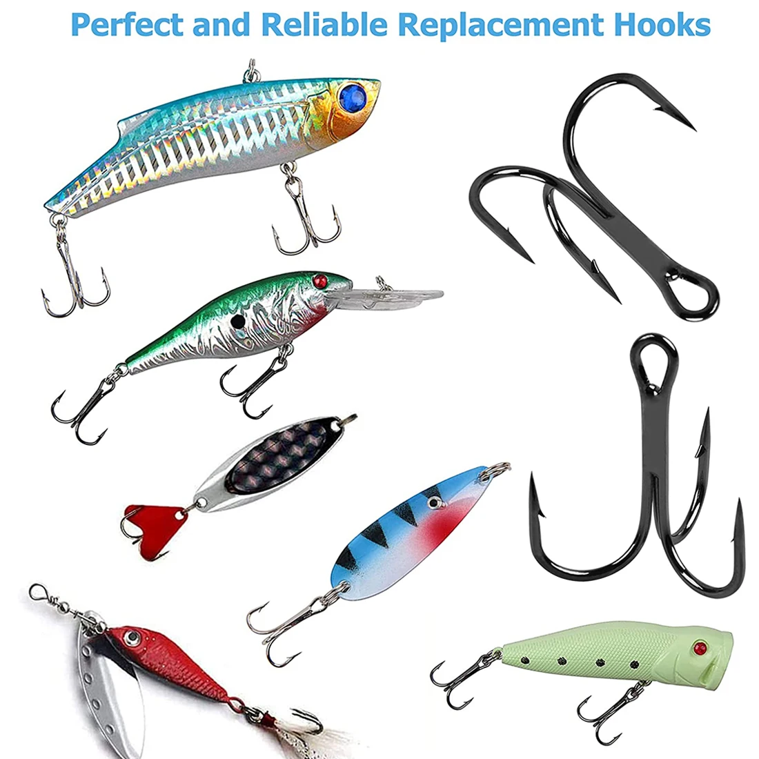 FishTrip Treble Hooks Lures Hook High Strength High Carbon Steel