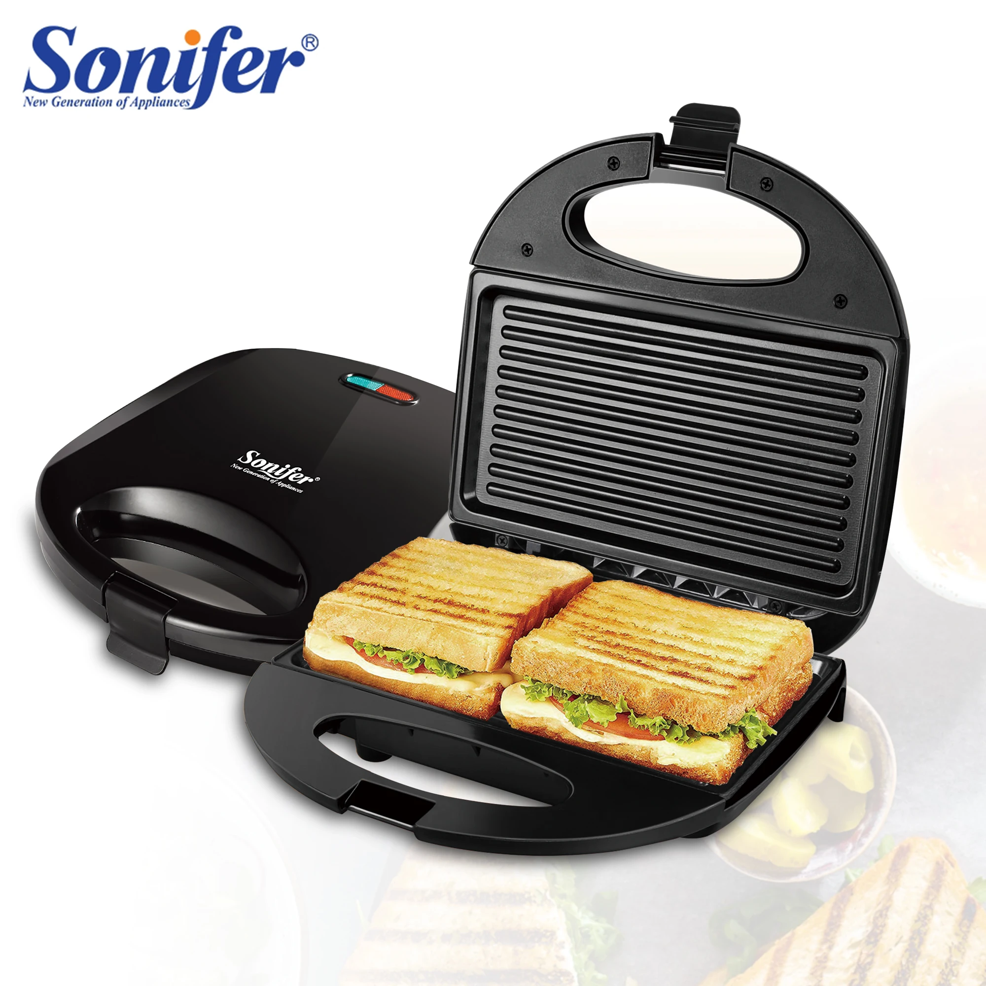750W Elettrico Waffle Maker Iron Sandwich Maker Machine Bubble Egg Cake Forno Colazione Waffle Machine 220V Sonifer