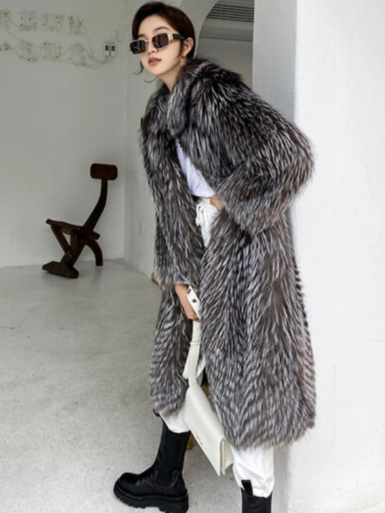 Women Faux Fox Fur Coat Winter Thick Fluffy Long Sleeve Warm Outerwear Luxury Fur Long Jacket Elegant Mujer Bontjas Shaggy Coats warm thick mink fur jacket coats winter faux fur coat women elegant quality korean fashion long sleeve overcoat chaqueta mujer