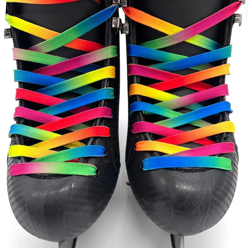 Waxed roller skate laces 84 96 108 120 inch Dual Layer Braid Design Ice Hockey Skate Hockey Shoe Bright Color Lace Accessory