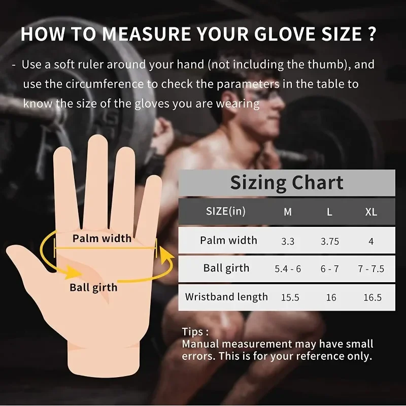 1 Pairs Weightlifting Training Gloves for Men Women Fitness Sports Body Building Gymnastics Gym Hand Wrist Palm Protector Gloves 6
