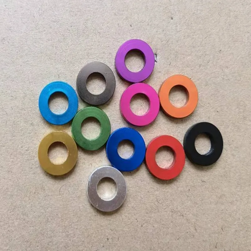 Aluminum Flat Gasket 10pcs/lot M3 M4 M5 M6 M8 M10 Anodized Corlorful Aluminum Flat Gasket washer for RC part