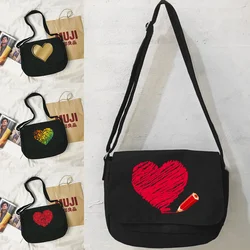 Messenger Bag Multi-function Messenger Bag Japanese College Girl Fashion Harajuku Wind Portable One-shoulder Love Pattern Bags