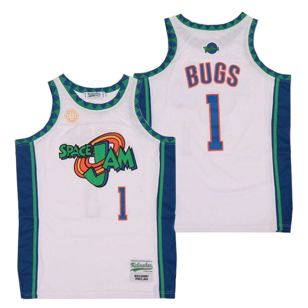 Basketball jerseys space jam 1BUGS Sewing embroidery Outdoor sportswear Hip hop black Sweat absorption breathable big size basketball jerseys