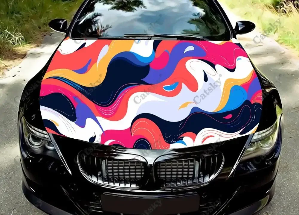 

Abstract Swirling Blending Colors Car Hood Decal Truck Decals Vinyl Sticker Graphic Wrap Stickers Trucks Cars Bonnet Vinyls