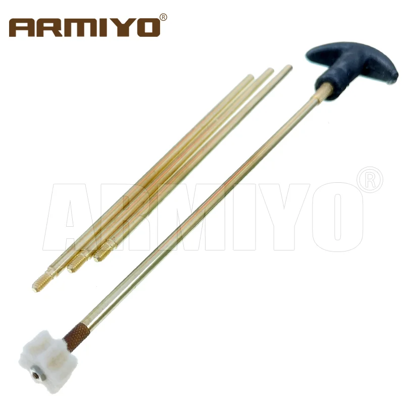 Armiyo 51-teiliges Set.22Cal &.30Cal Kammer-Reinigungspads Wollfilzbürste 5mmx720mm Messingstab Reinigungsset Jagdzubehör – Detail 3