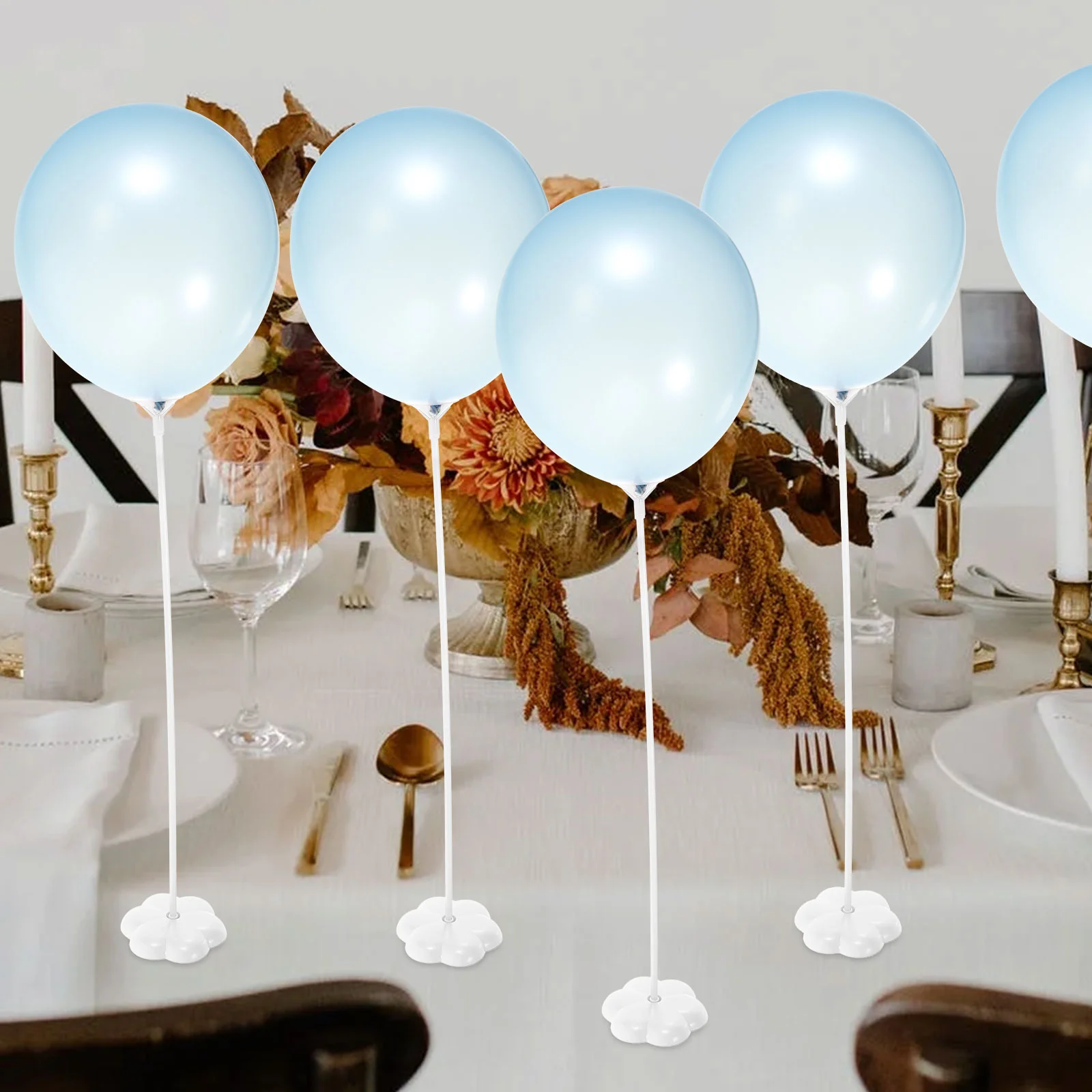 

50pcs Plastic Balloon Holder Reusable Party Balloon Stick with Base for Wedding Birthday
