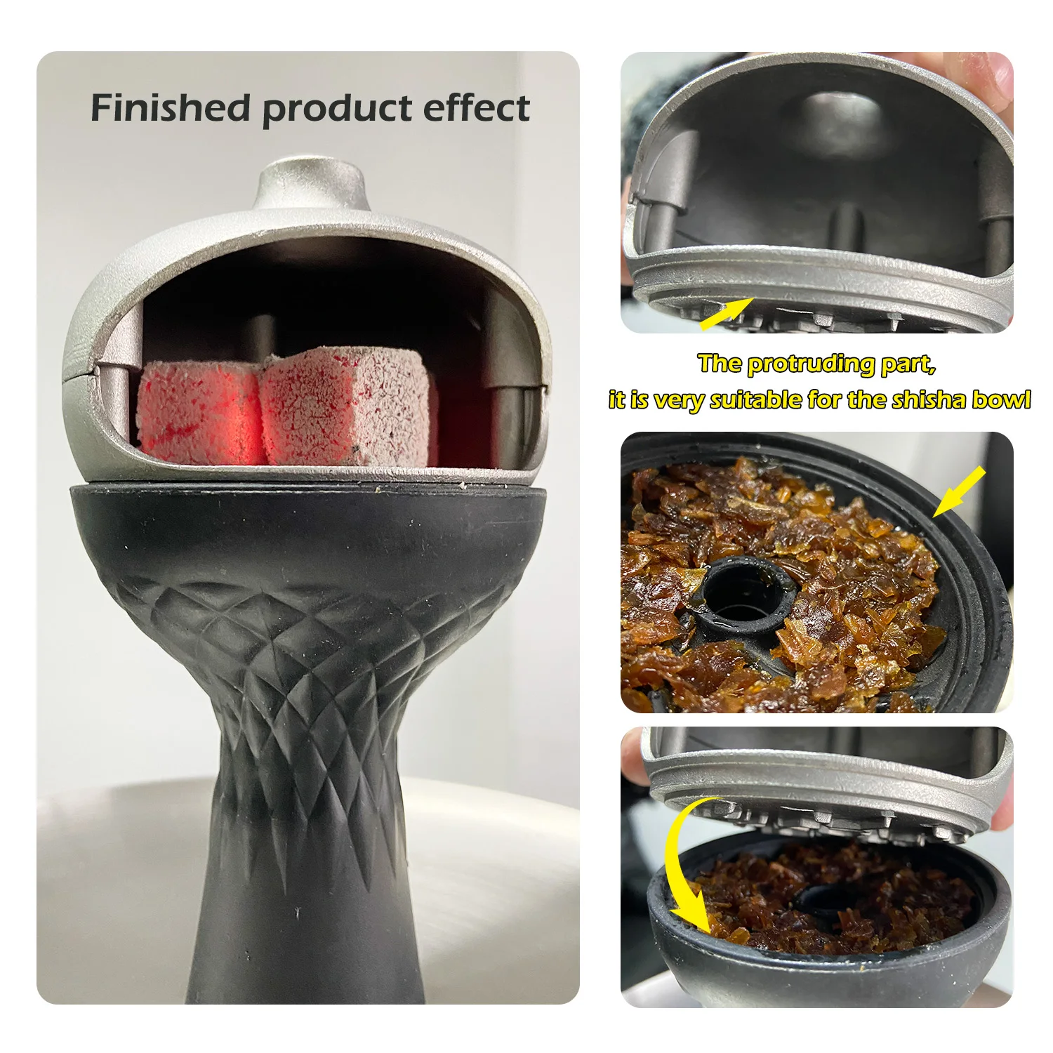 XISHI Aluminum Hookah Charcoal Holder Aluminum Hookah Accessory Shisha Charcoal Holder Base Bowl Heat Keeper Base Chicha