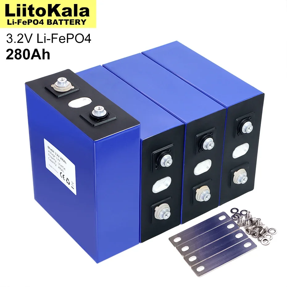 Akumulator LiFePO4 3.2V 280AH LiFePO4 litowo-żelazny fosza do 12V 24V 4S E-skuter RV system magazynowania energii słonecznej bezcłowy