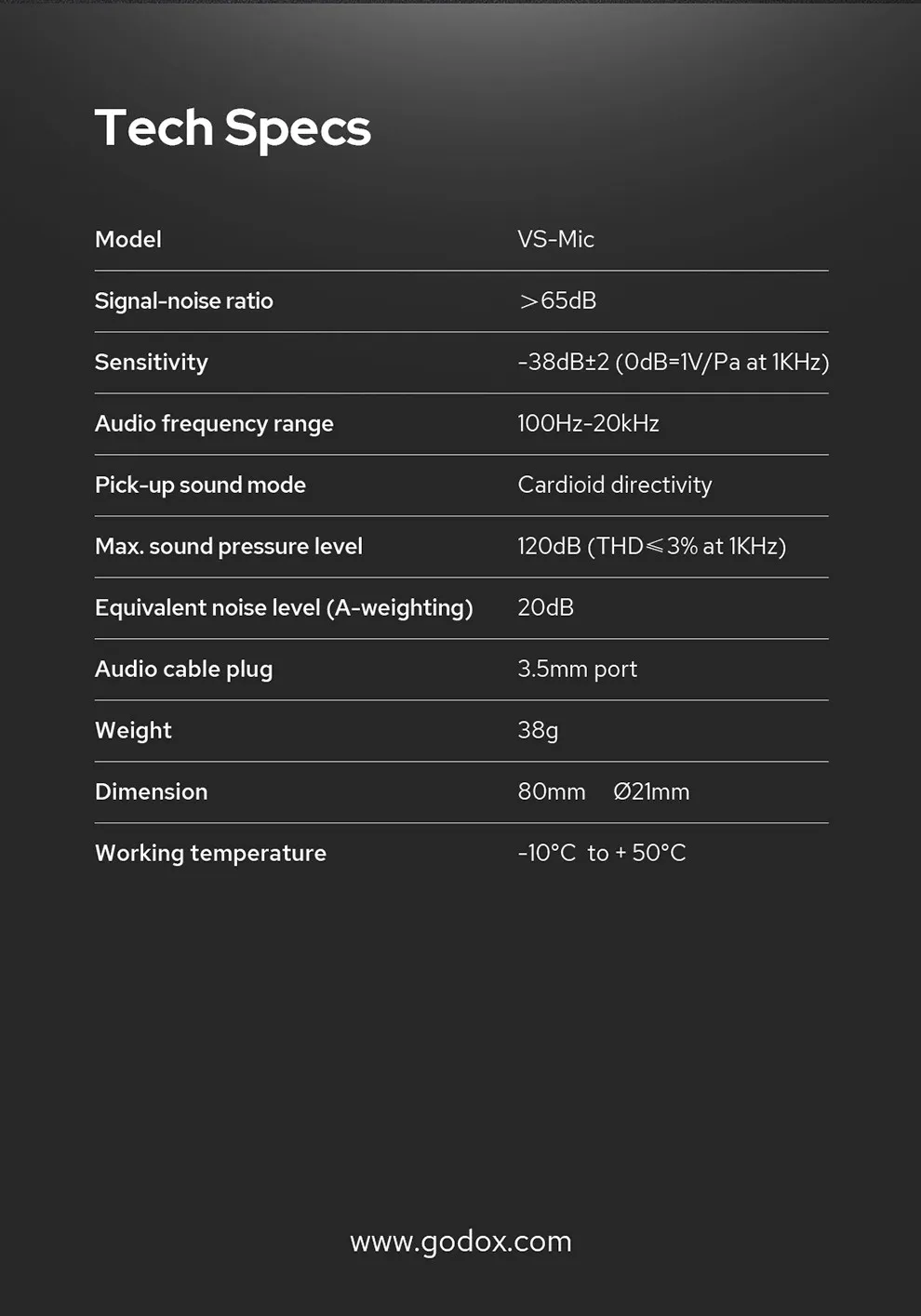 Godox VS-Mic Compact Shotgun 3,5-mm-Mikrofon für iPhone, Android-Smartphone, DSLR-Kamera für Videoaufzeichnungsmikrofon_voghion.com