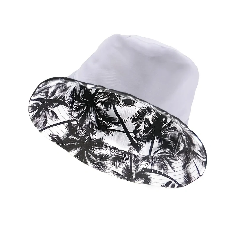Unisex Tropical Coconut Tree Print Bucket Hats Fishermen Caps Outdoor Casual Cap Sunscreen Hat sun hats fisherman hat sunscreen hats bucket hats sun hat