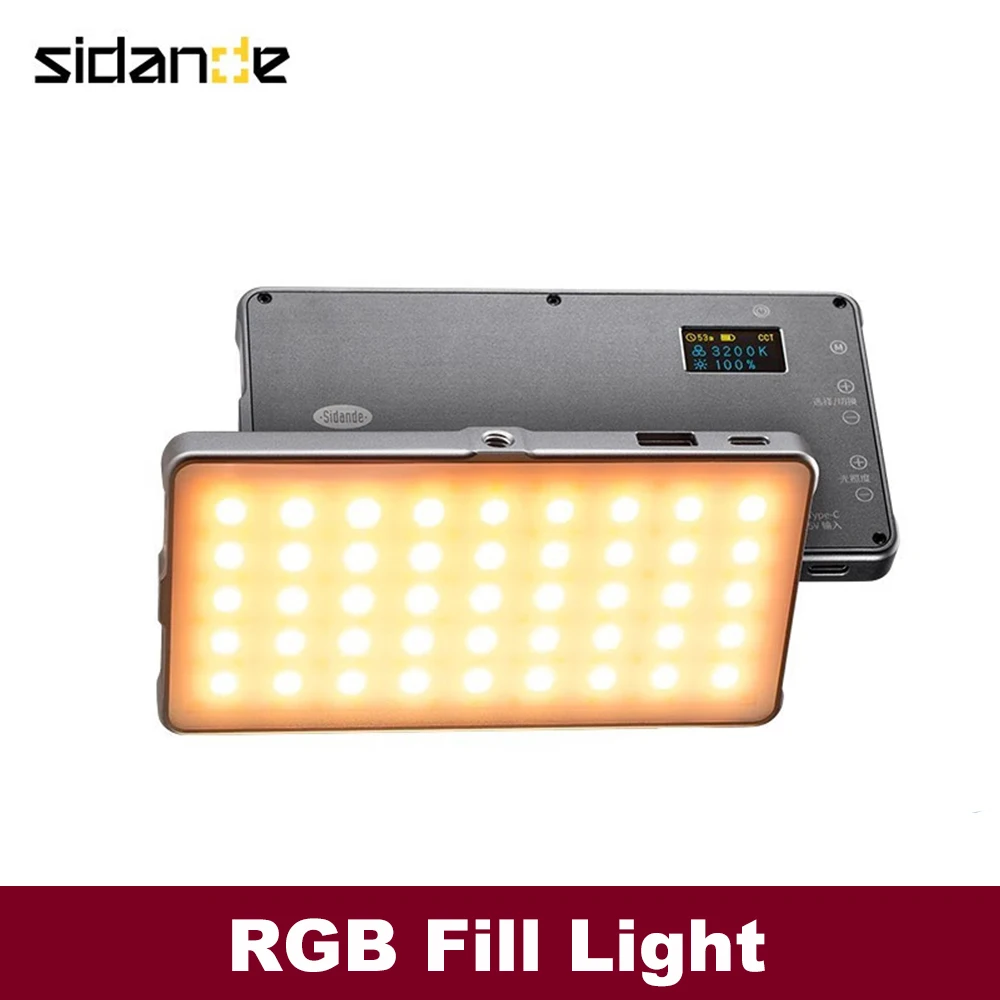 

SIDANDE RGB Video Light LED Fill Lamp Built-in Battery Photographic Lighting CRI 96 Full-color Selfie Lights for Shooting Studio