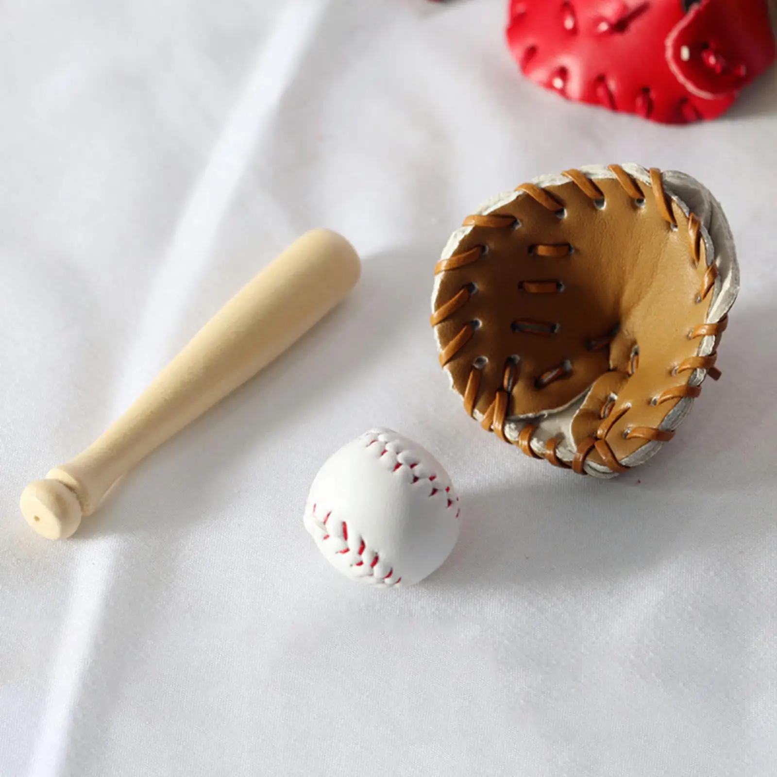 1:12 Miniature Baseball Set Mini Baseball Bats Miniature Sports Set Decoration Accessories Doll House Accessories baseball bat wall mount strong stable baseball bat holder display space saving baseball bat storage organizer for baseballs bats