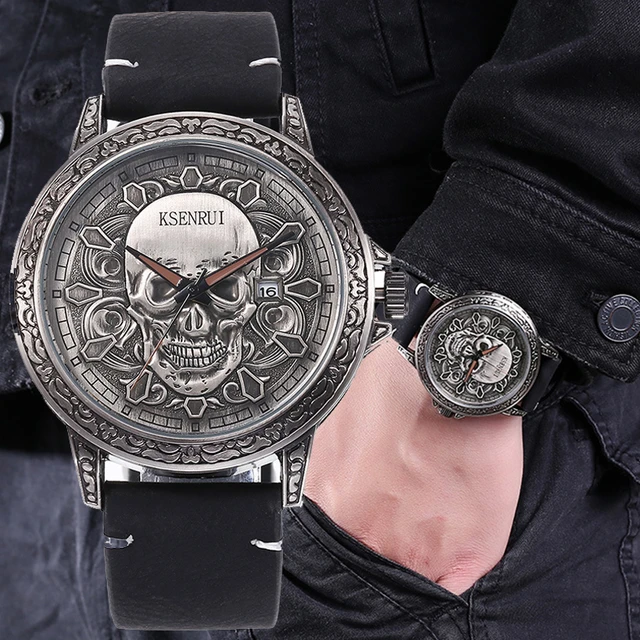 Skull Watch Men Quartz Watches  3d Carved Skull Unisex Watch - Men Quartz  Watch - Aliexpress