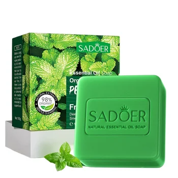 Peppermint Essential Oil Soap Body Shower Handmade Kojico Acid Tumeric Kojic Brightening Hand Sanitizer Bar Salim Bag Whitening 1