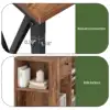 Rotating Writing Office Desk with Storage, Computer Desk with Wheels, Brown 5