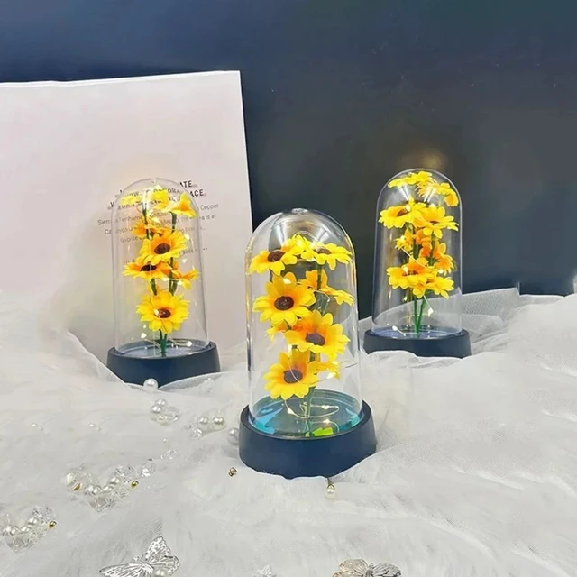 Graduation season gift small sunflower plastic set Mother\'s Day send wife send mother Valentine\'s Day eternal flower gift Birthd 4