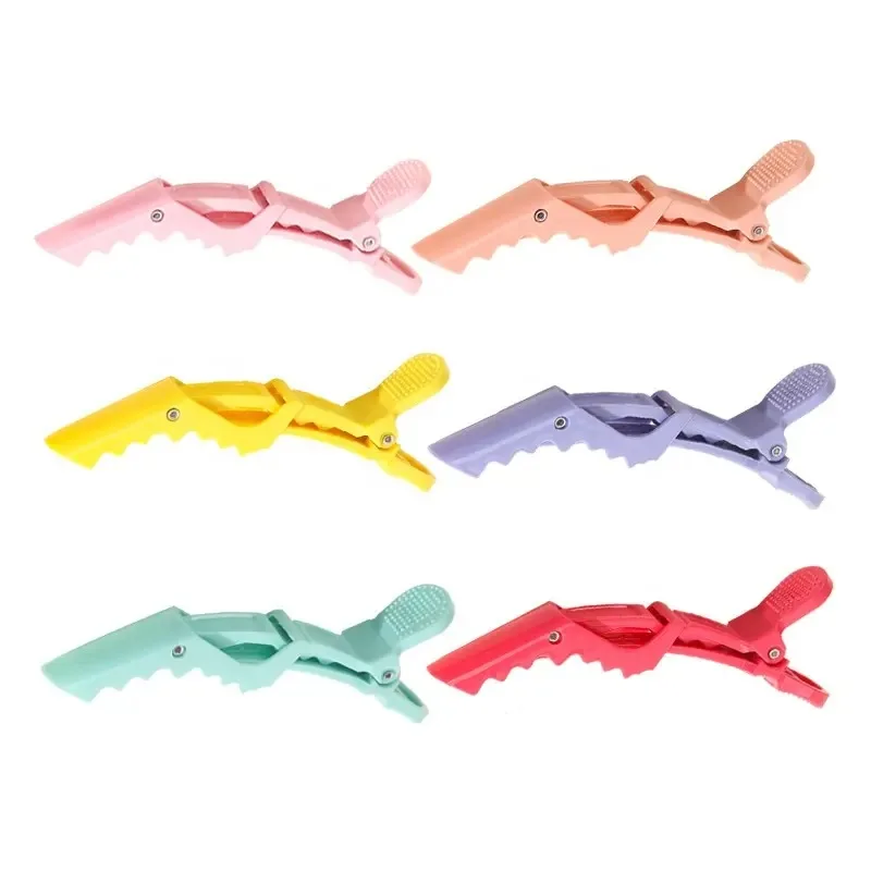 

6 Pcs Candy Colorful Hairdressing Salon Professional Crocodile Hairpins Barber Hairstyle Design Alligator Hair Clips Clamps