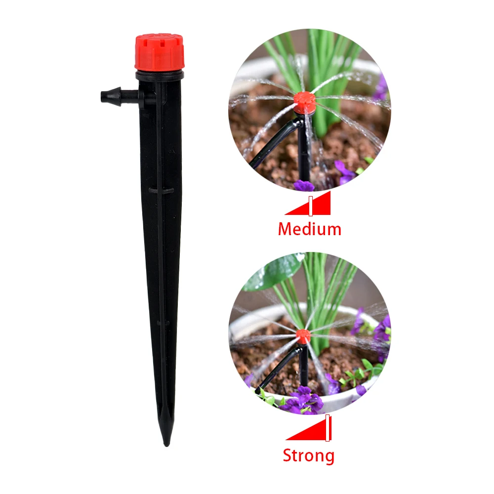 20Pcs Adjustable Drip Irrigation Sprinklers, 1/4'' Micro Drippers for Watering System, Emitter for Garden Plants 6