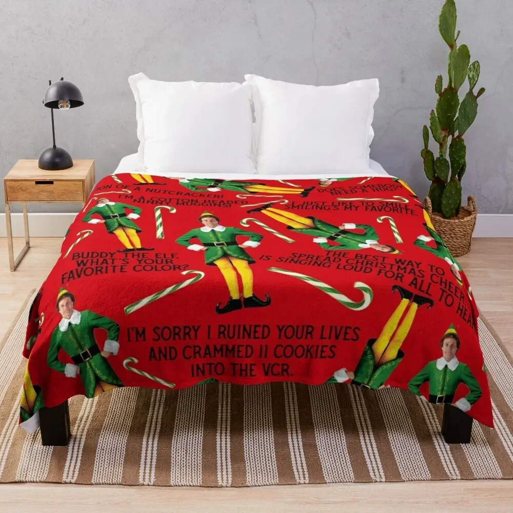 

Buddy the Elf Print Throw Blanket Luxury Brand Vintage Fluffys Large Blankets