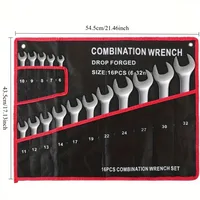 Sac à outils noir à 16 poches avec coutures rouges, organisateur de clé compacte pour mécaniciens et artisans, fermeture éclair sécurisée et multi-poches 3