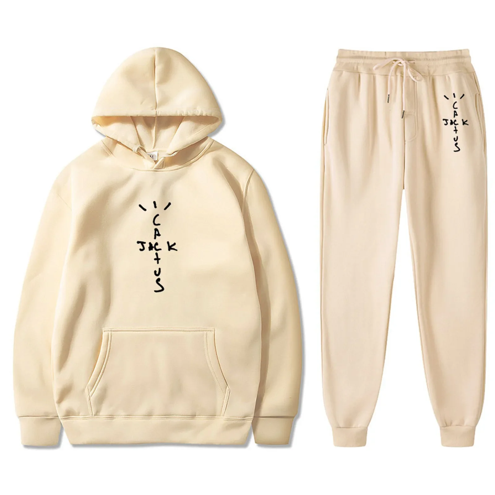 2023 New Fashion Loose Fit Men's and Women's Casual Hooded Sweater Set Trend 3