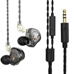 High-Fidelity Copper Driver In-Ear Earphones with Mic - Dynamic Bass Stereo Sound (AK6 MAX MIC)
