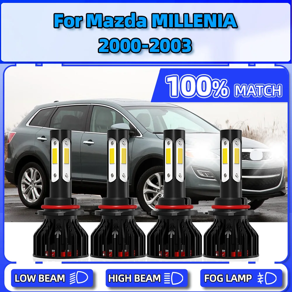 

240W High Power LED Headlight 40000LM Turbo Auto Head Lamps 6000K White 12V Front Lights For Mazda MILLENIA 2000 2001 2002 2003