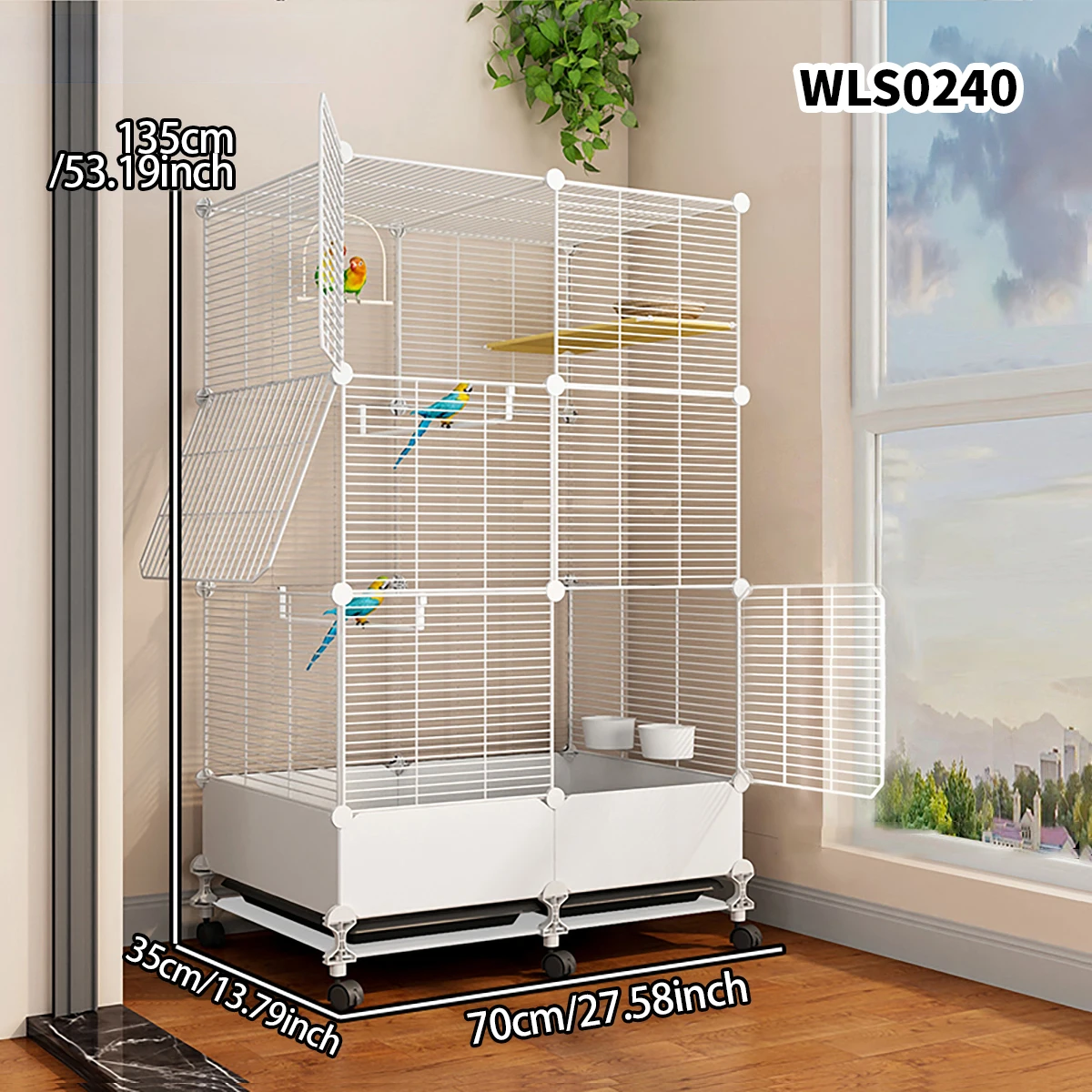 قفص طيور منزلي فاخر مع صينية كبيرة | متجر الجيل ال...