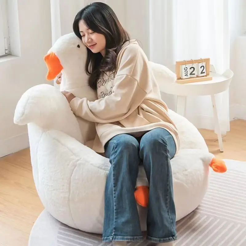 IUTOPO Bedroom Can Lie Down or Sleep Single Casual Bean Bag Lazy Sofa Cute Cartoon Swan Shape Home Leisure Sofa Tatami Balcony
